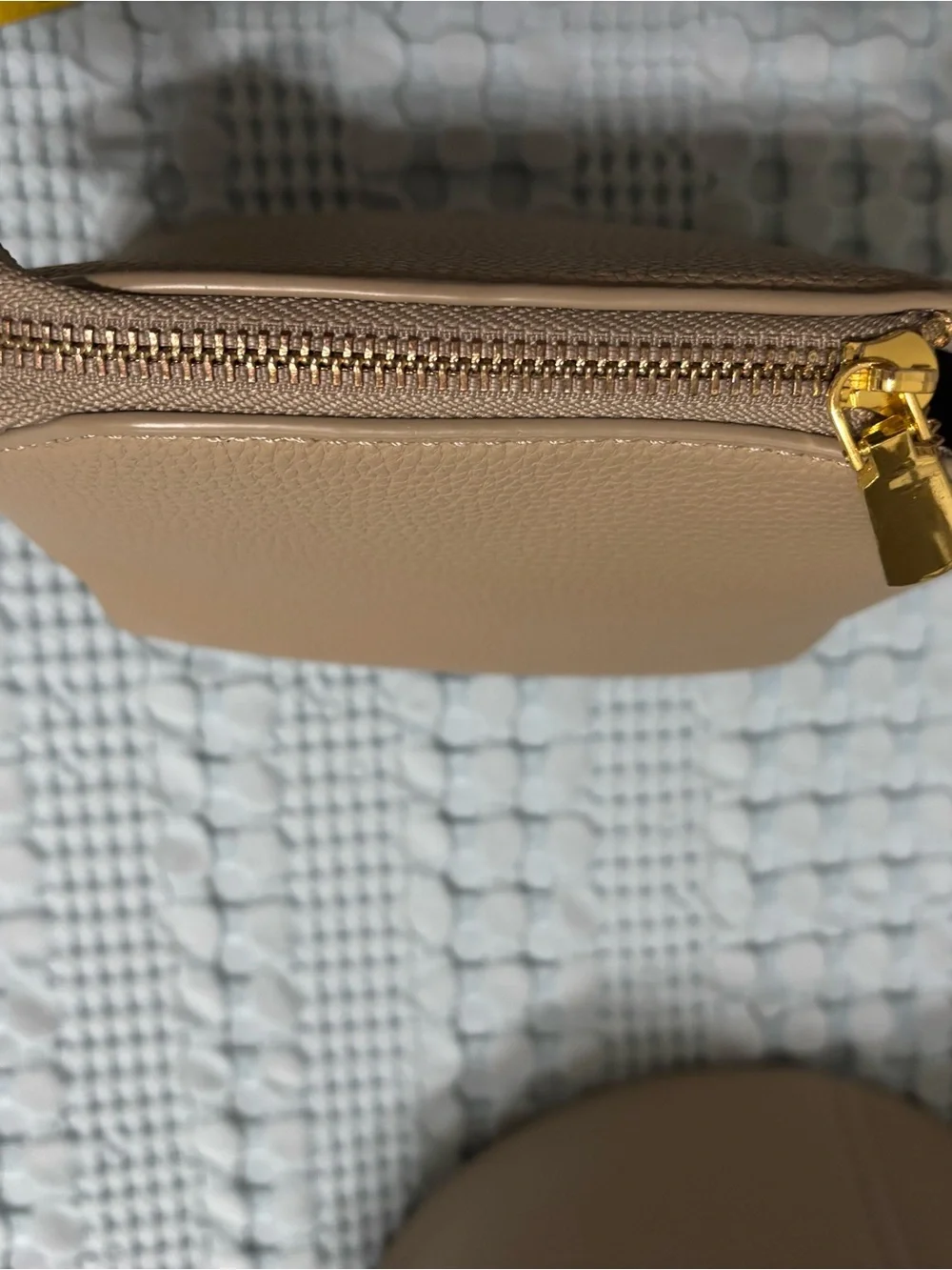 Pebbled Leather Taupe Hobo Bag with Scarf Accent (bought on Amazon)